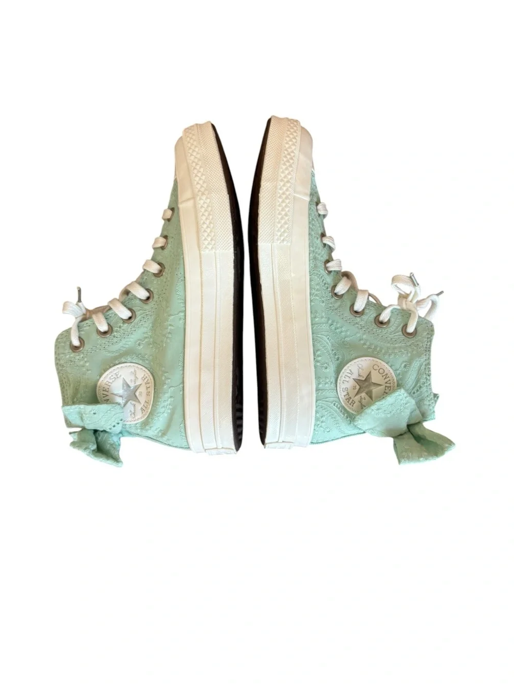 Converse Chuck 70 Bow Green Sticky Aloe Embroidered Floral Women Size 7 NWOB